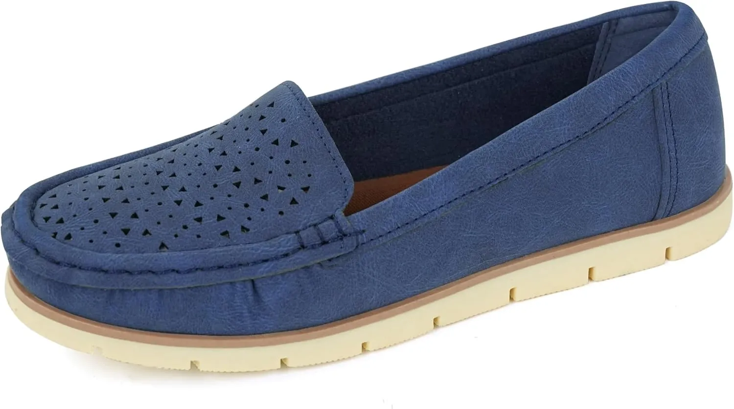JABASIC Womens Penny Loafers Breathable Slip on Flat Shoes Moccasins