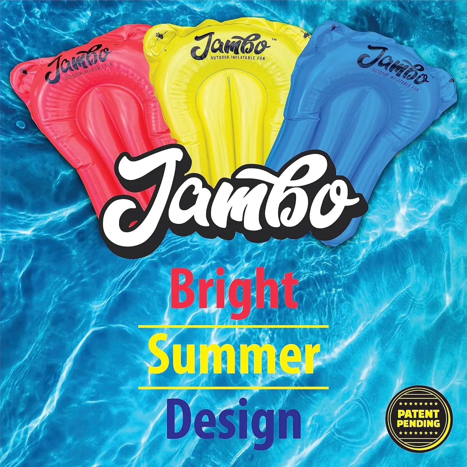 Jambo Inflatable Bodyboards – Durable Boogie Boards for Pool, Lake & Water Slides – Lightweight Floating Water Toys for Kids & Adults