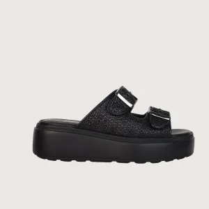 Jane Galland Black Leather Platform Sandals