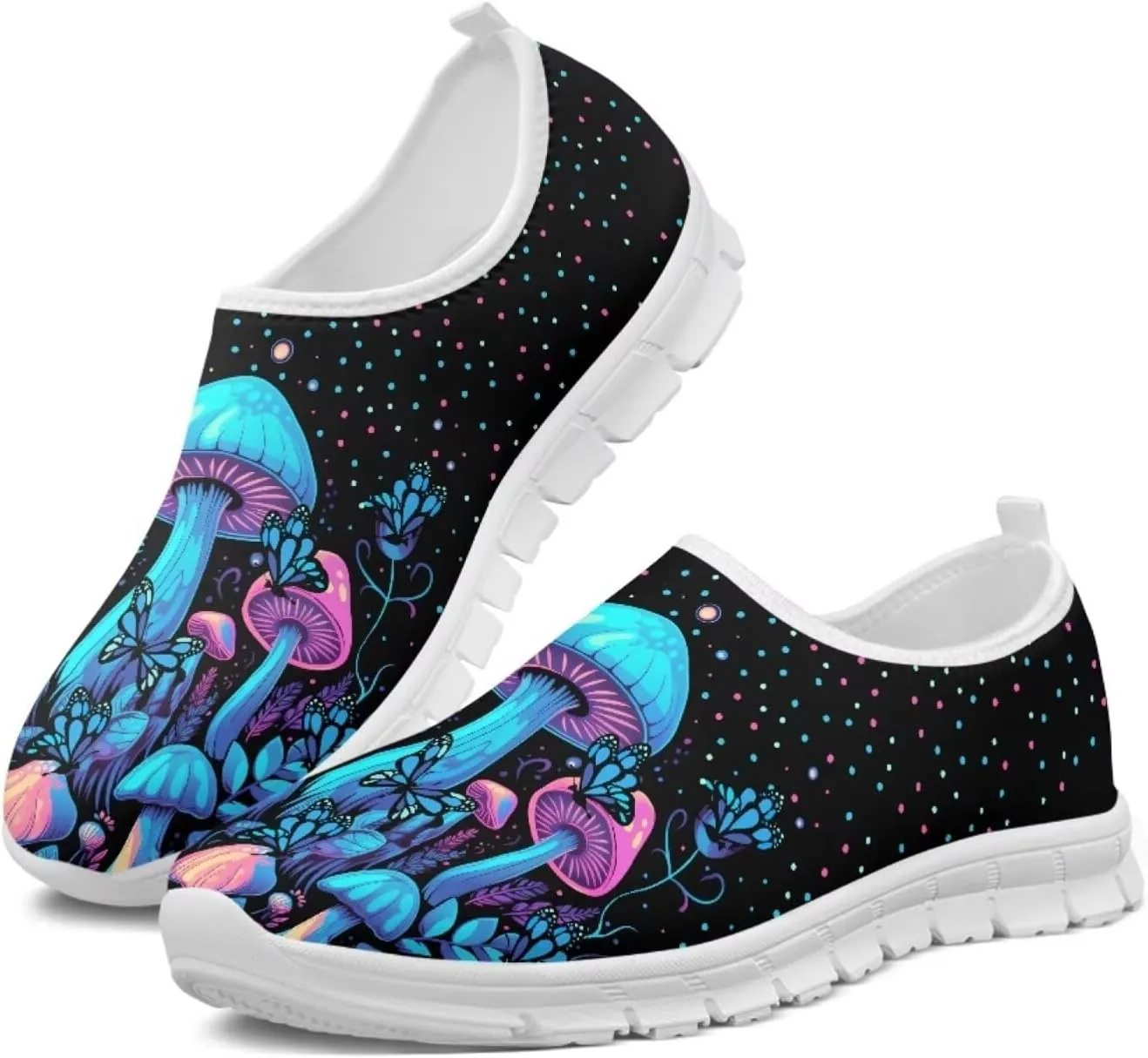 Jeiento Slip-On Loafers for Women Mushroom Walking Flat Shoes Anti-Skid Casual Shoes
