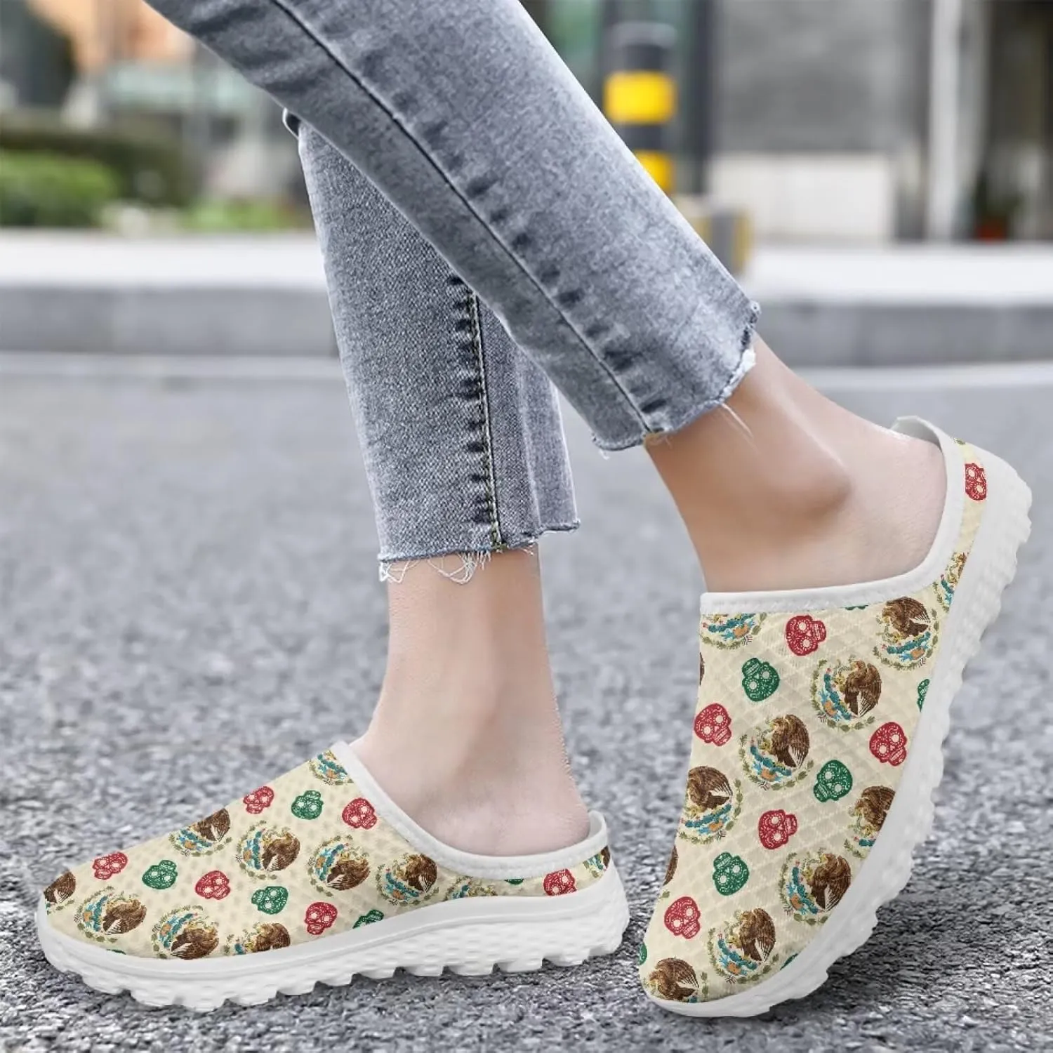 Jeiento Women Lightweight Slip On Mules Shoes Comfortable Anti Slip Loafers Open Back Breathable Slippers