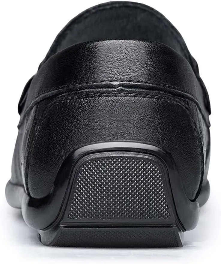 JIADELI Mens Loafers Shoe Round Toe Moccasins Faux Crocodile Print Leather Resistant Anti-Slip Flexible Fashion Slip On