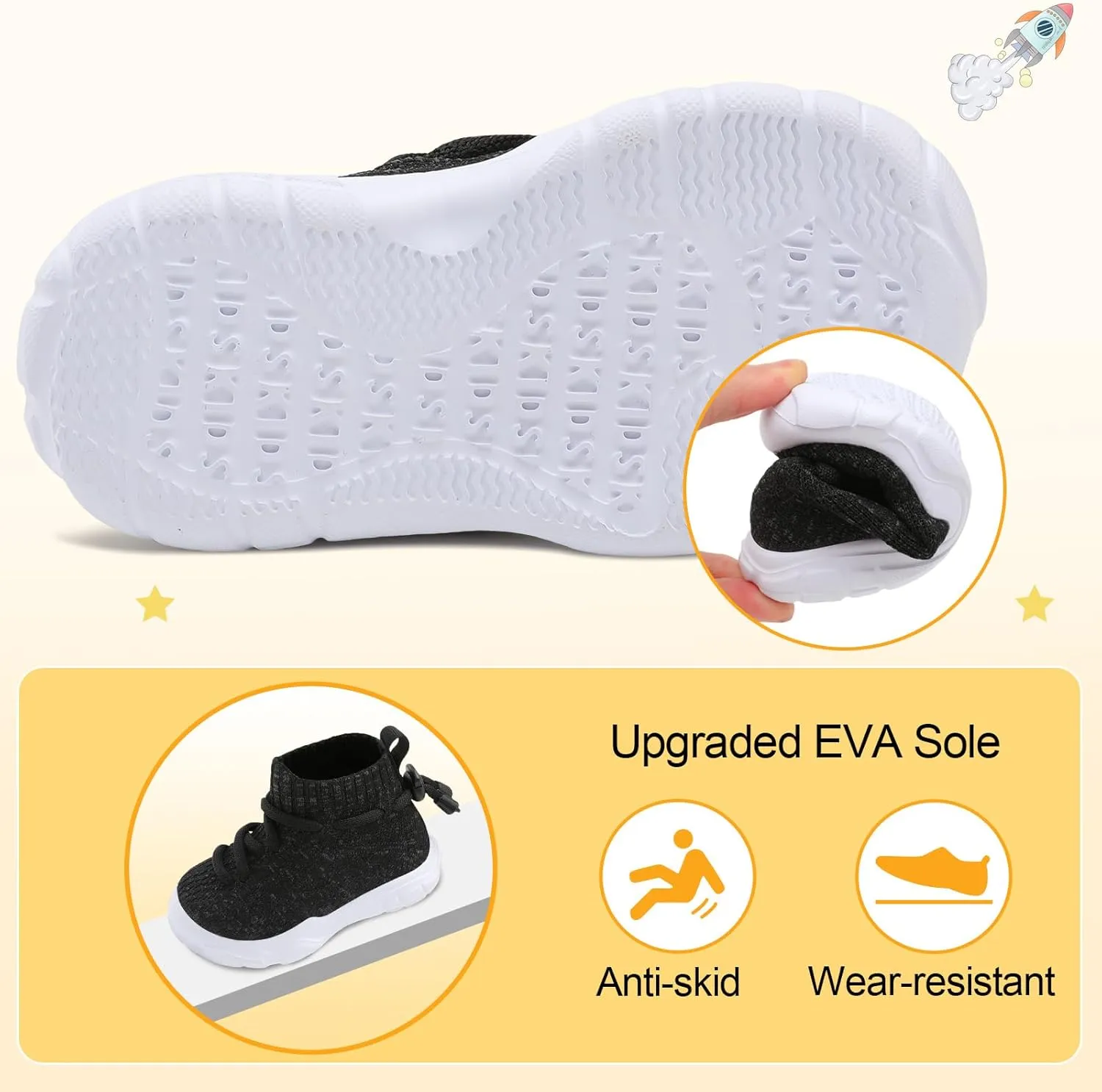 JIASUQI Toddler Shoes High Top Sneakers for Boys Girls Barefoot Wide Walking Tennis Shoes