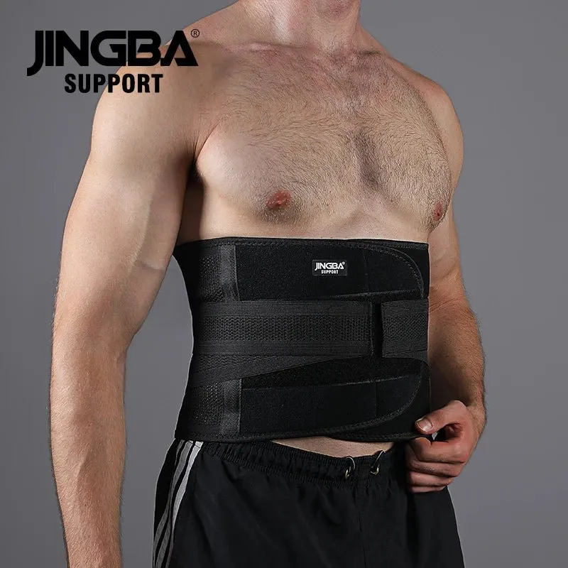 JINGBA Unisex Adjustable Sweat Waist Back Support  Belt Waist and Back Support