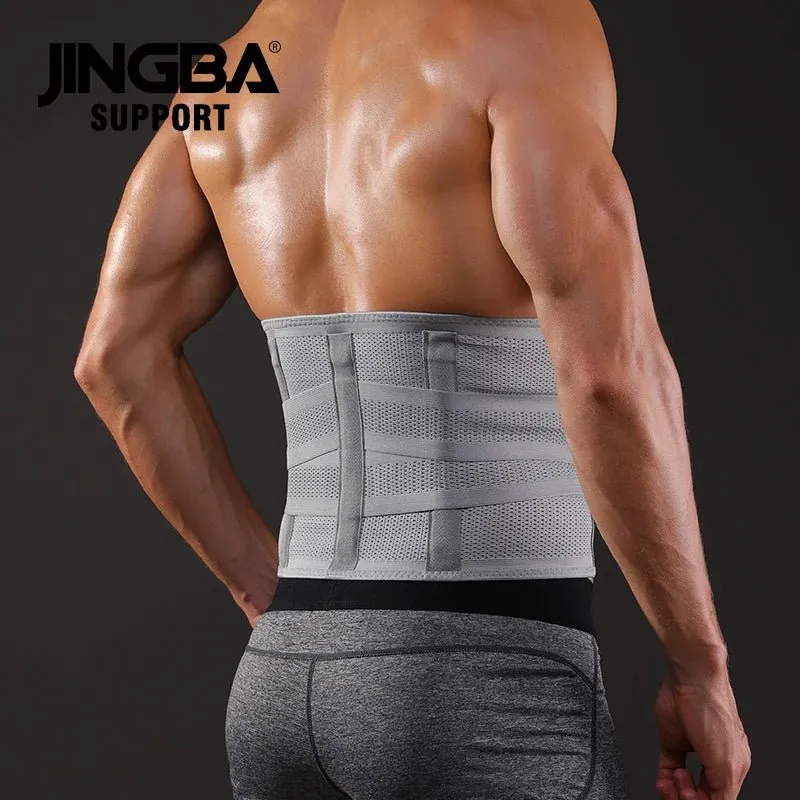 JINGBA Unisex Adjustable Sweat Waist Back Support  Belt Waist and Back Support