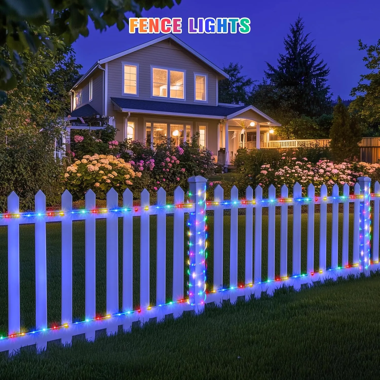 JMEXSUSS 2 * 200 LED Solar Rope Lights, 66ft IP 65 Waterproof Camping Light Outdoor, 8 Modes Trampoline Accessories Solar Trampoline Lights for Camp Ladder Slide Tent (Multicolor)