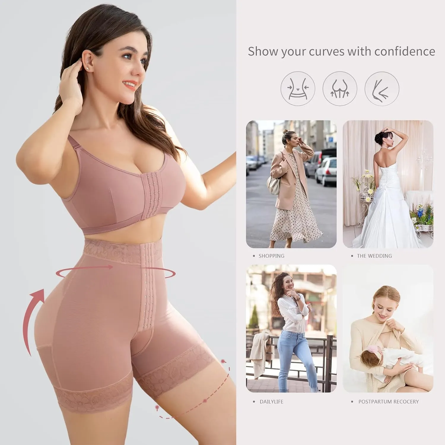 JOSHINE Shapewear for Women Tummy Control Body Shaper Shorts Butt Lifter Panties High Waisted Underwear Slimming Panties