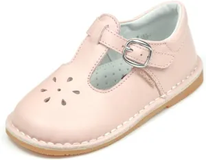 Joy Classic Leather Stitch Down T-Strap | Girl's Mary Jane Flat (Toddler/Little Kid)