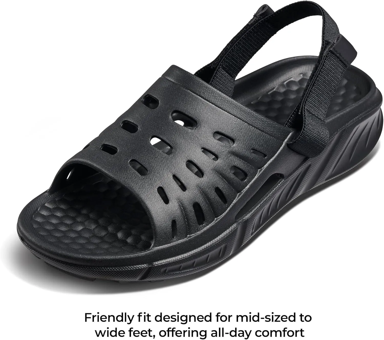 Joybees Mens Trekking Slide Sandals with Backstrap, Athletic Sport Shoes, Hiking, Camping, Water Resistant
