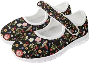 JoyLamoria Women’s Breathable Walking Shoes Trainer Sport Sneakers Adjustable Flats,Tropical Sloth Palm Leaves Print