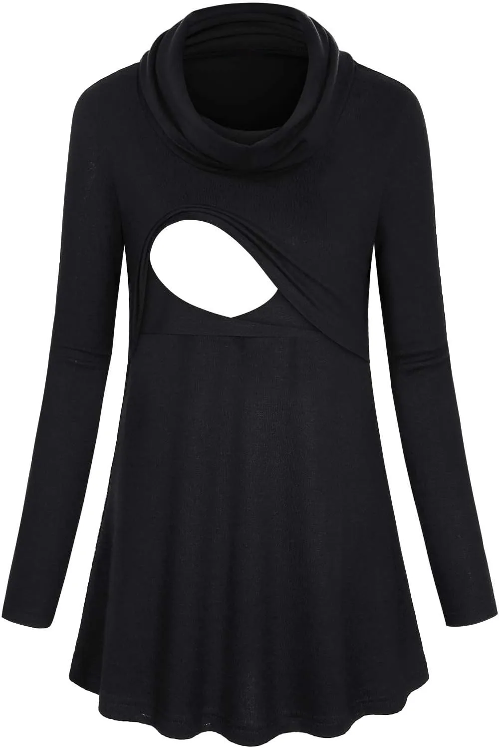 Joymom Maternity Warm Cowl Neck Nursing Sweatshirt Breastfeeding Tunic Tops