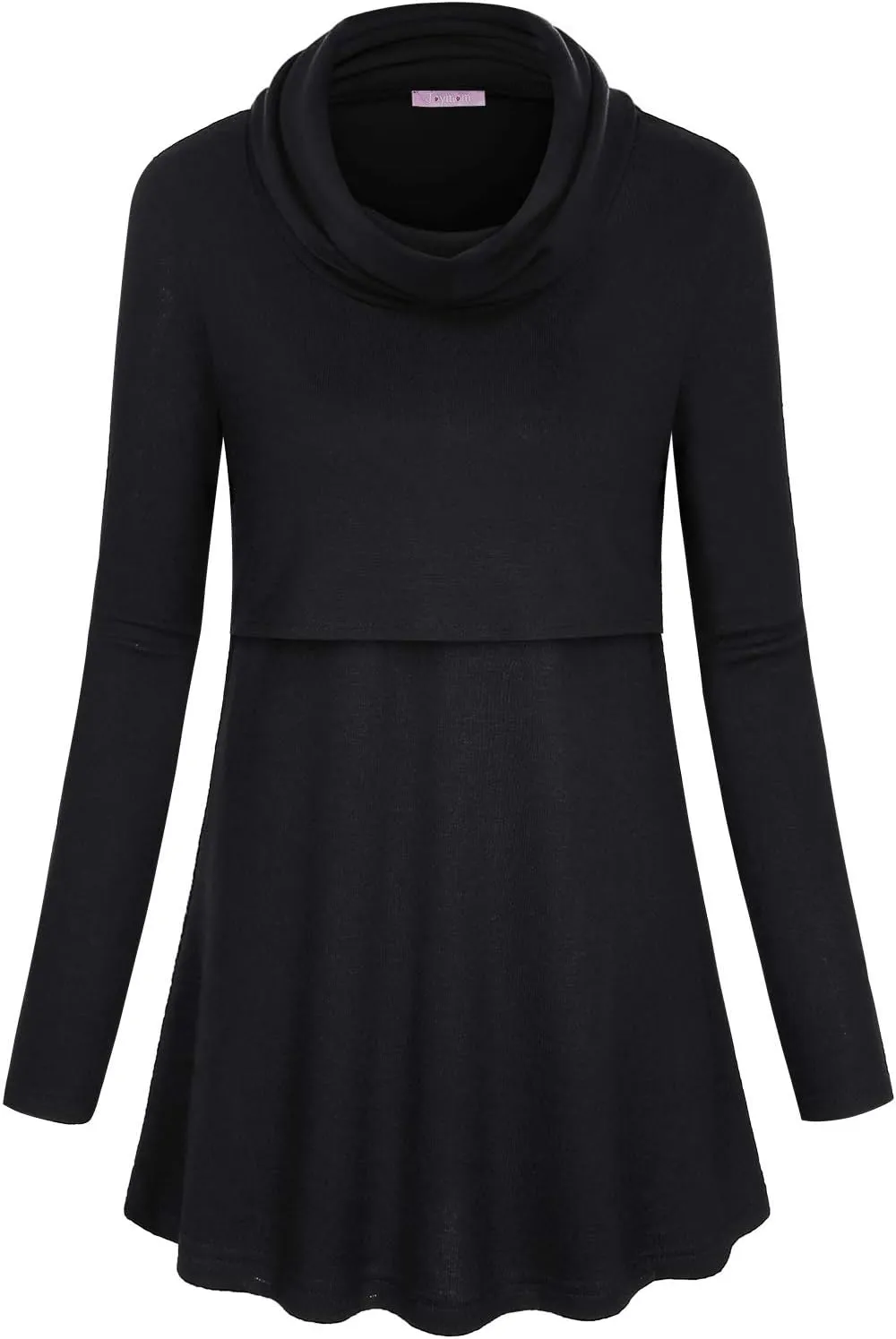 Joymom Maternity Warm Cowl Neck Nursing Sweatshirt Breastfeeding Tunic Tops