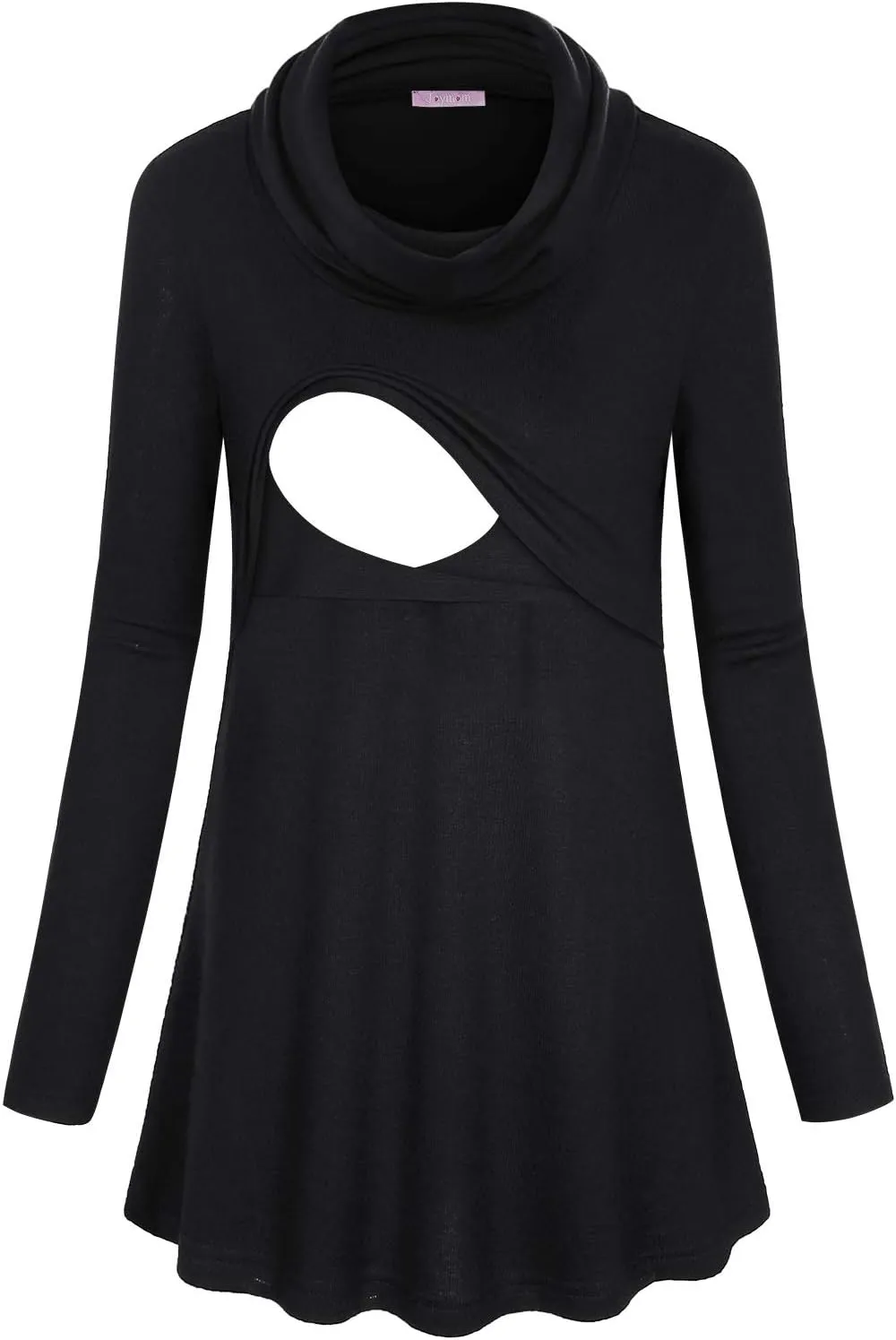 Joymom Maternity Warm Cowl Neck Nursing Sweatshirt Breastfeeding Tunic Tops