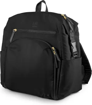 JuJuBe Modern Diaper Bag Backpack with Portable Changing Pad, Stroller Straps, Large Travel Backpack for Boy or Girl, Carrying Baby Bottles, Wipes, Diapers, Pacifiers, Black, Mother's Day Gift