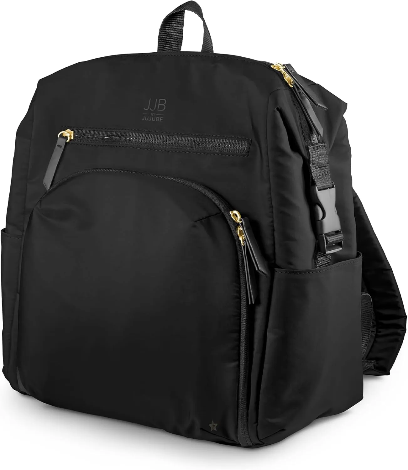 JuJuBe Modern Diaper Bag Backpack with Portable Changing Pad, Stroller Straps, Large Travel Backpack for Boy or Girl, Carrying Baby Bottles, Wipes, Diapers, Pacifiers, Black, Mother's Day Gift