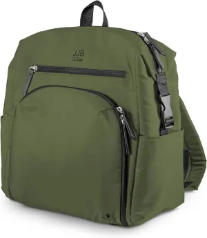 JuJuBe Modern Diaper Bag Backpack with Portable Changing Pad, Stroller Straps, Large Travel Backpack for Boy or Girl, Carrying Baby Bottles, Wipes, Diapers, Pacifiers, Olive, Mother's Day Gift
