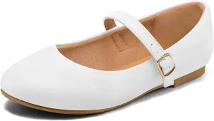 K KomForme Girl's Ballerina Flat Ankle Strap Dress Ballet Flat Shoes（Toddler/Little Kid/Big Kid）