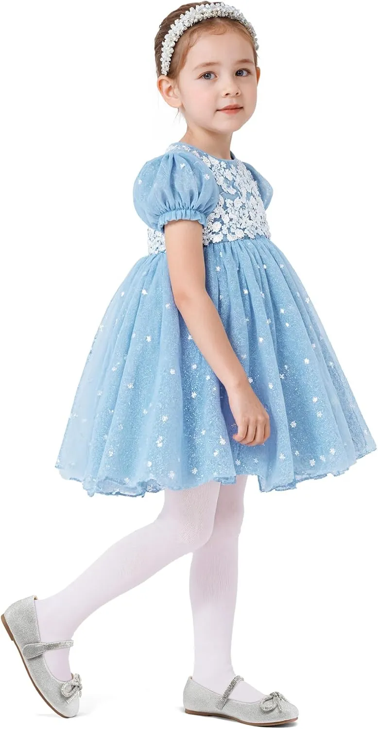 K KomForme Girl's Bow Mary Jane Dress Shoes Ballet Princess Flats with Rhinestone Strap for Party Wedding School, Toddler/Little Kid/Big Kid