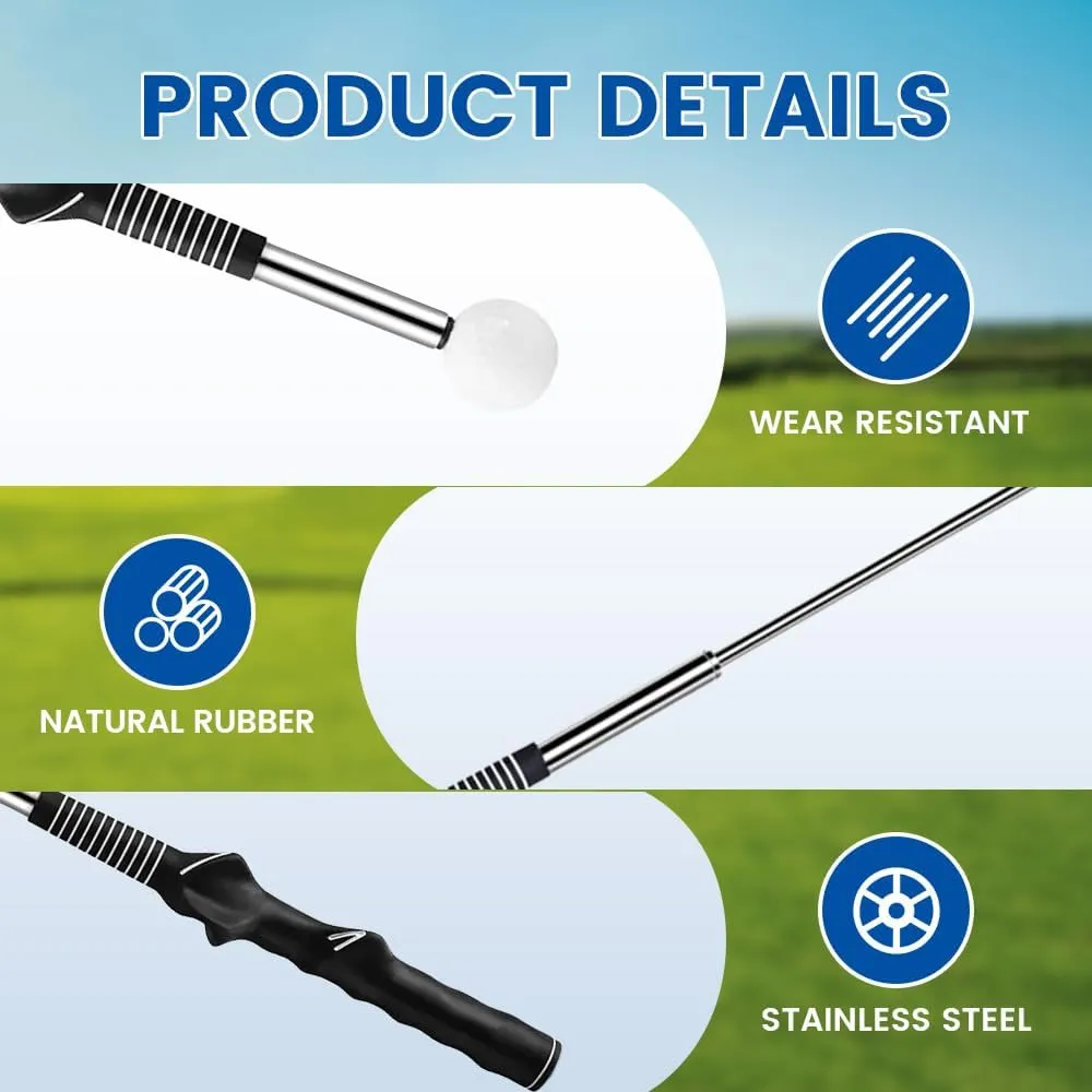KAMOJI Telescopic Club, 2025 New Retractable Golf Swing Training Aid Golf Grip Trainer, Upgrade Golf Training Aid Indoor and Outdoor Golf Equipment for Beginners and Professionals