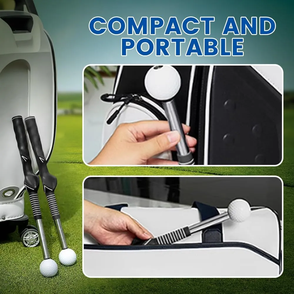 KAMOJI Telescopic Club, 2025 New Retractable Golf Swing Training Aid Golf Grip Trainer, Upgrade Golf Training Aid Indoor and Outdoor Golf Equipment for Beginners and Professionals