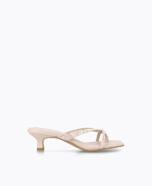 Kayla Thong Heel Sandals - Floral Pink