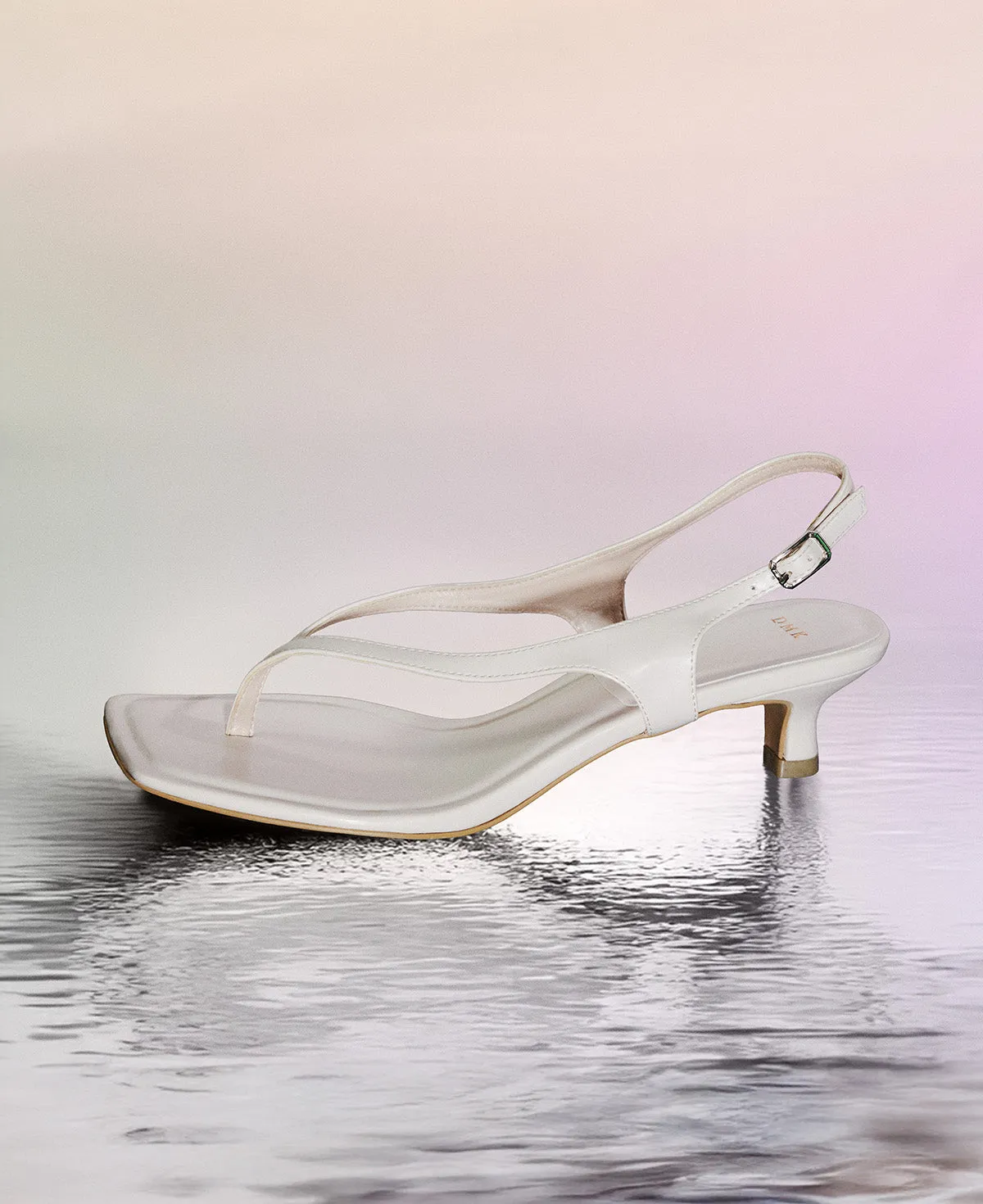 Kiara Thong Heel Sandals - Silver