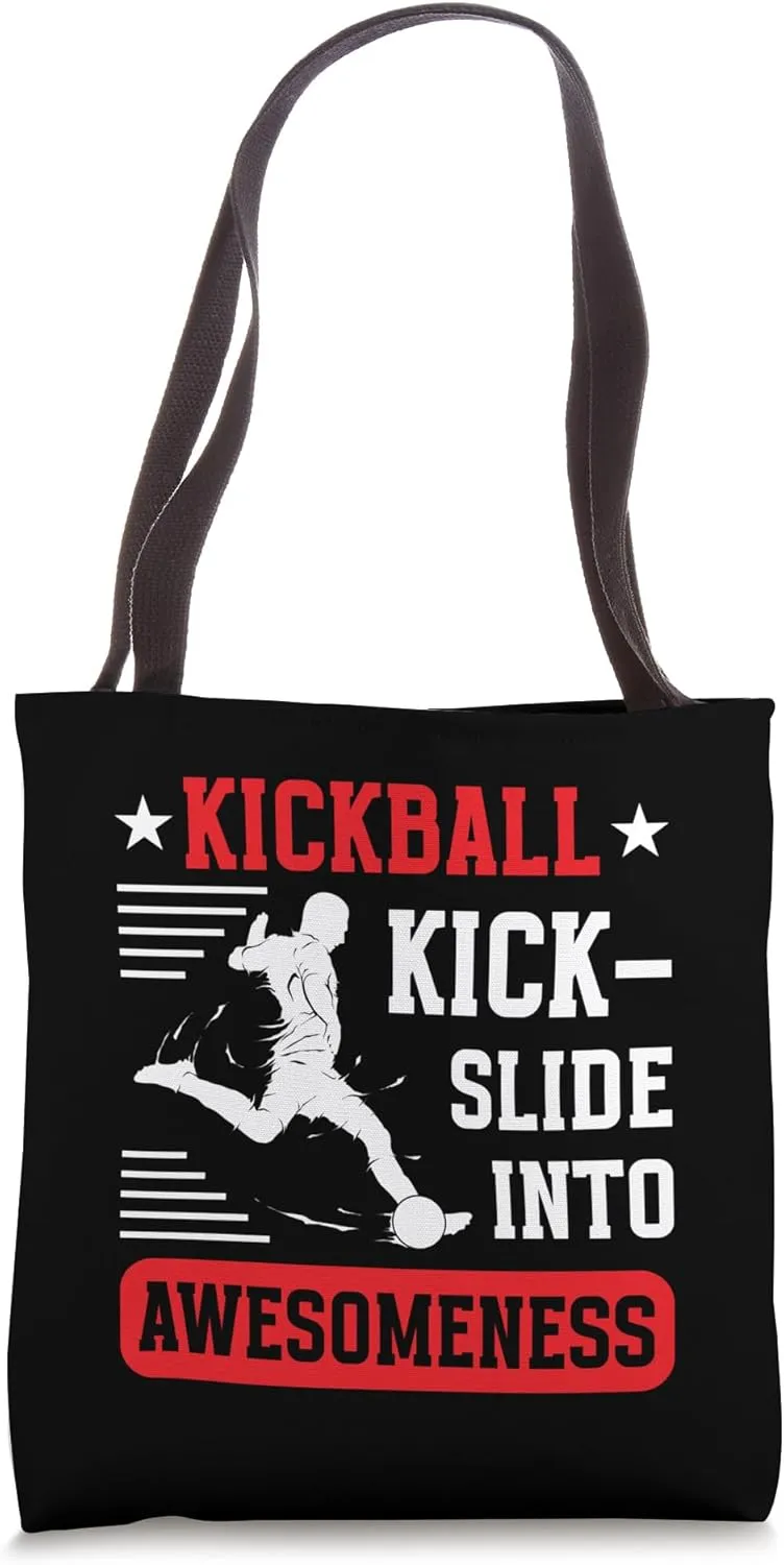 Kickball Kick-Slide Into Awesomeness Kickball Player Star Tote Bag