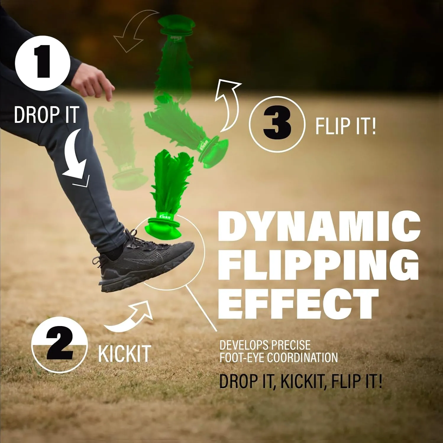 Kickit | The Original Birdie Soccer Trainer | Play Outdoors, Indoors or Backyard, Beach or Tailgate