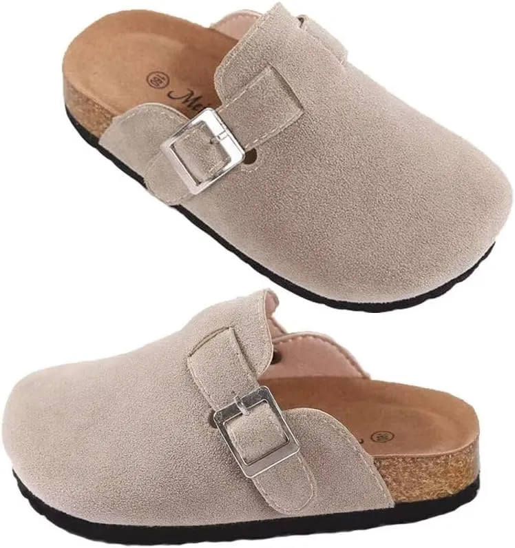 Kids Clogs for Girls Boys Cute Slip-on Slippers Classic Sued e Cor k Footbed Sandals Potato Shoes