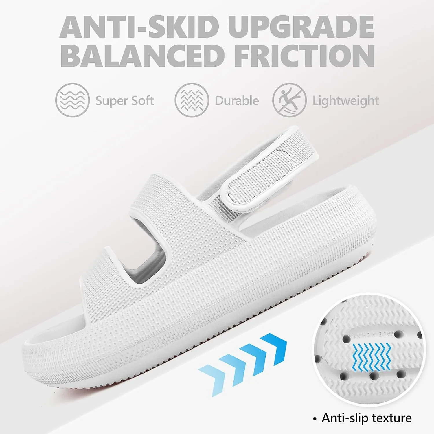 Kids Cloud Sandals Boys Girls Slip on Flat Slides Sandals EVA Summer Quick Drying Pillow Slipper With Hook Loop Back Strap