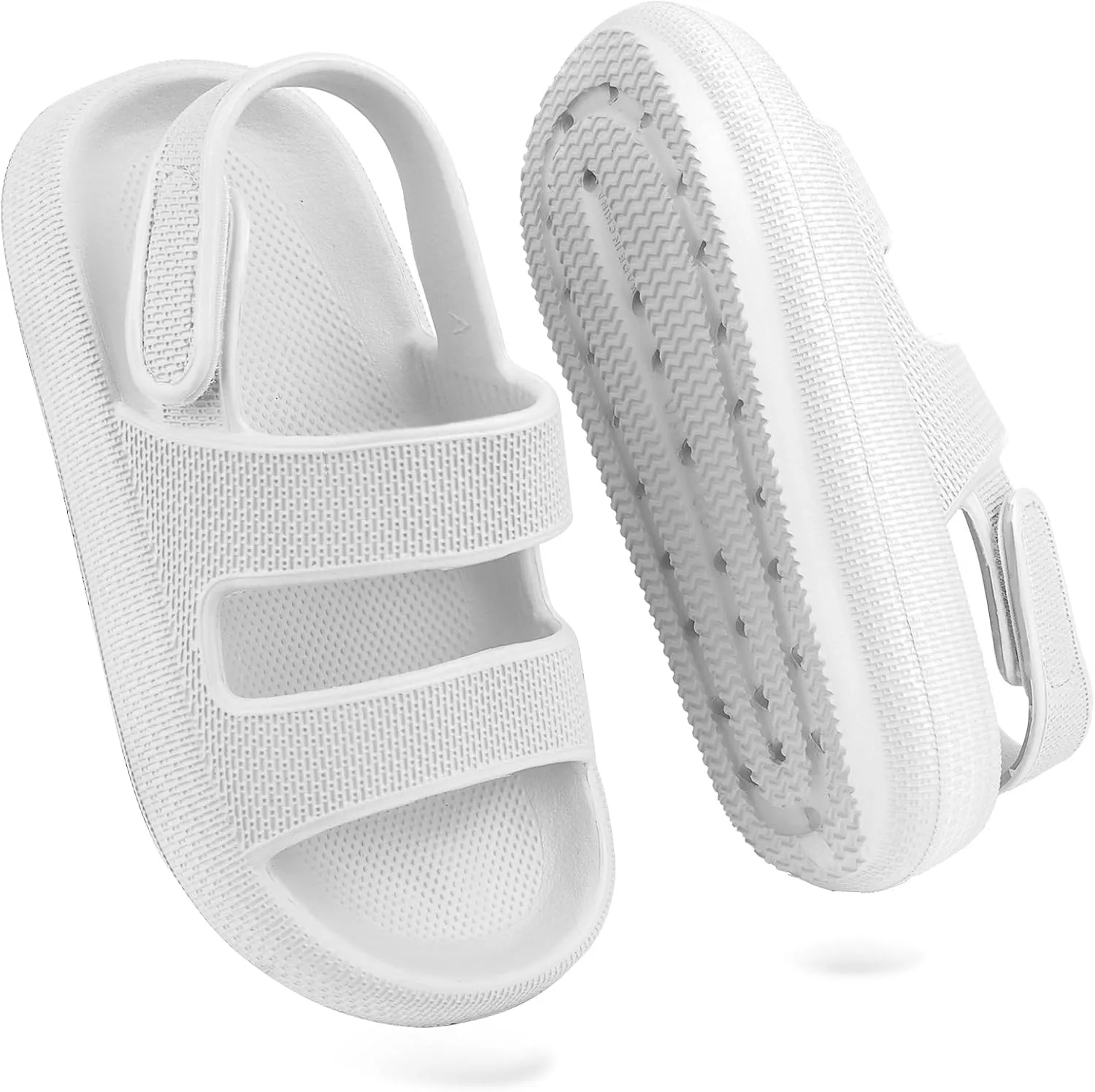Kids Cloud Sandals Boys Girls Slip on Flat Slides Sandals EVA Summer Quick Drying Pillow Slipper With Hook Loop Back Strap