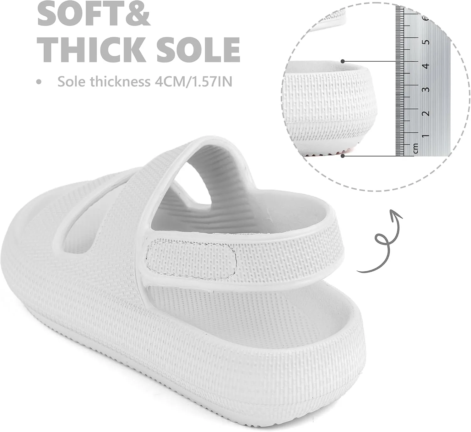 Kids Cloud Sandals Boys Girls Slip on Flat Slides Sandals EVA Summer Quick Drying Pillow Slipper With Hook Loop Back Strap