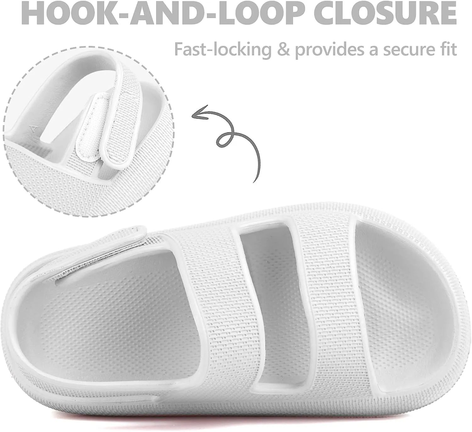 Kids Cloud Sandals Boys Girls Slip on Flat Slides Sandals EVA Summer Quick Drying Pillow Slipper With Hook Loop Back Strap