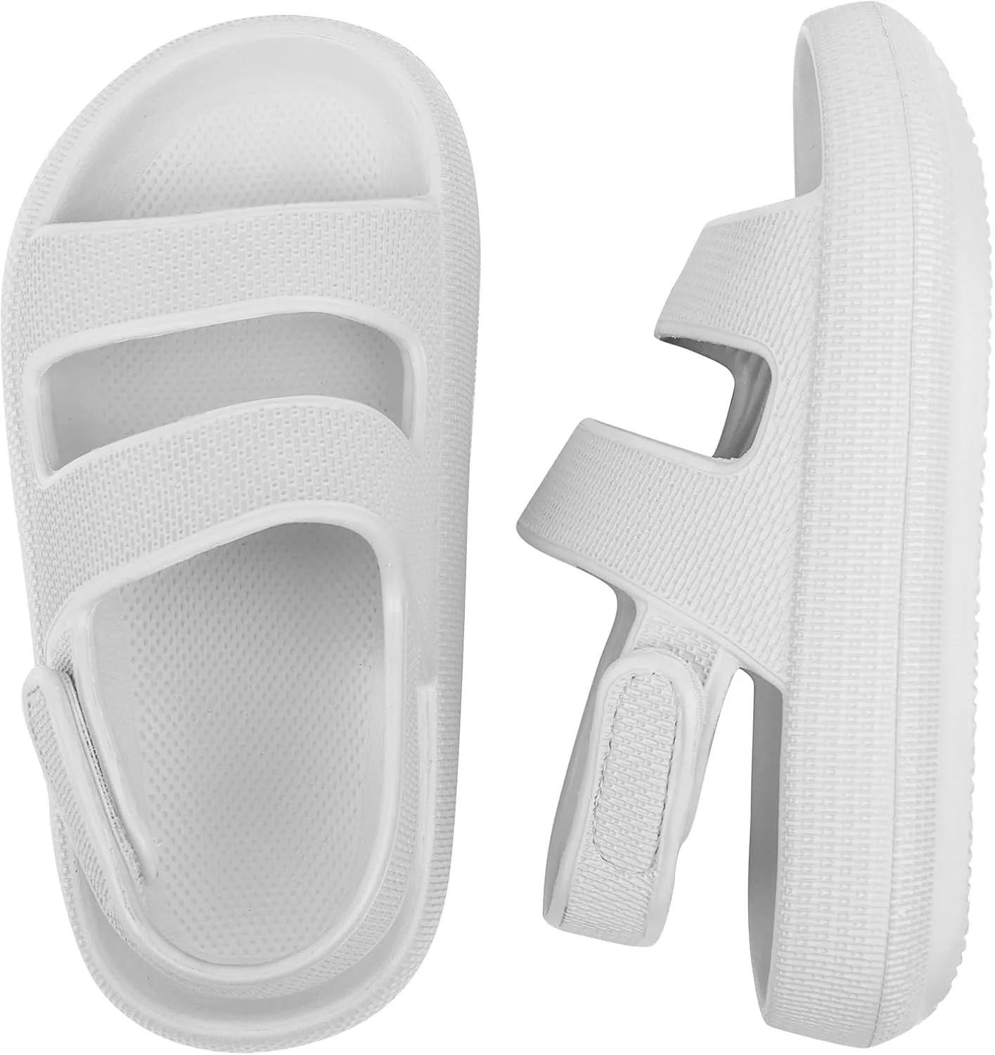 Kids Cloud Sandals Boys Girls Slip on Flat Slides Sandals EVA Summer Quick Drying Pillow Slipper With Hook Loop Back Strap