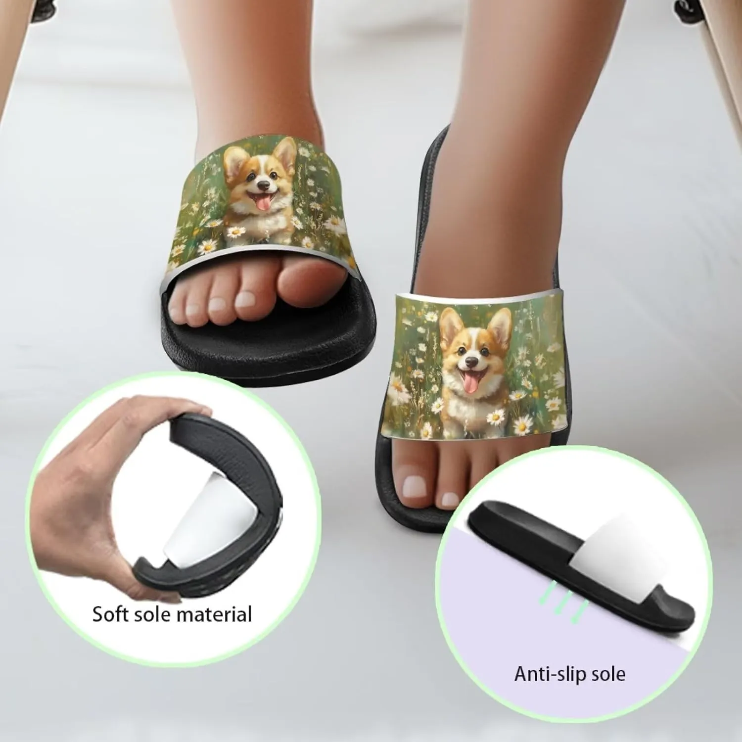 Kids Slide Sandals Waterproof Boys Slide-on Shoes Sandals for Girls