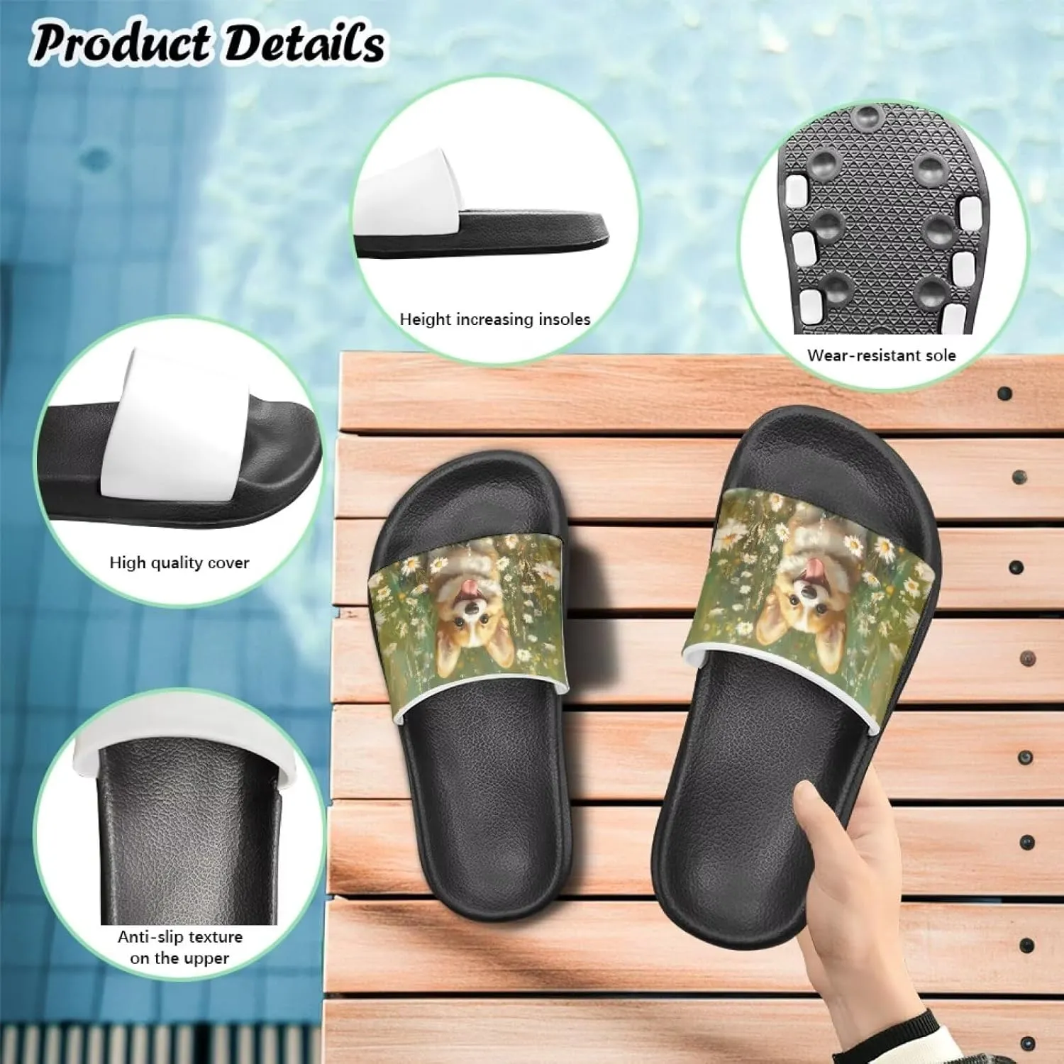Kids Slide Sandals Waterproof Boys Slide-on Shoes Sandals for Girls