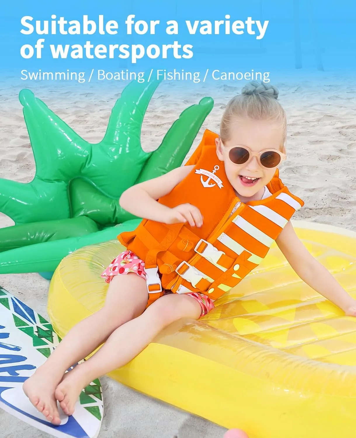 Kids Swim Vest, Toddler Float Jacket for Boys & Girls, Buoyancy Floaties with Adjustable Safety Straps, Trainer Vest for Pool & Water Sports, 22-60 lbs/2-9 Years