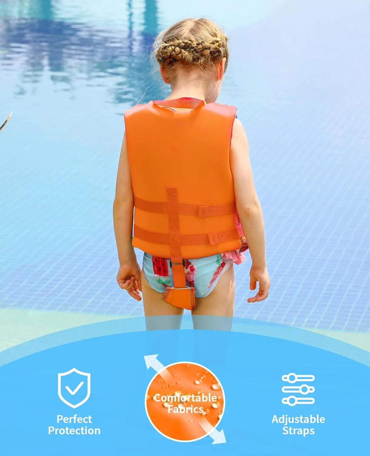 Kids Swim Vest, Toddler Float Jacket for Boys & Girls, Buoyancy Floaties with Adjustable Safety Straps, Trainer Vest for Pool & Water Sports, 22-60 lbs/2-9 Years