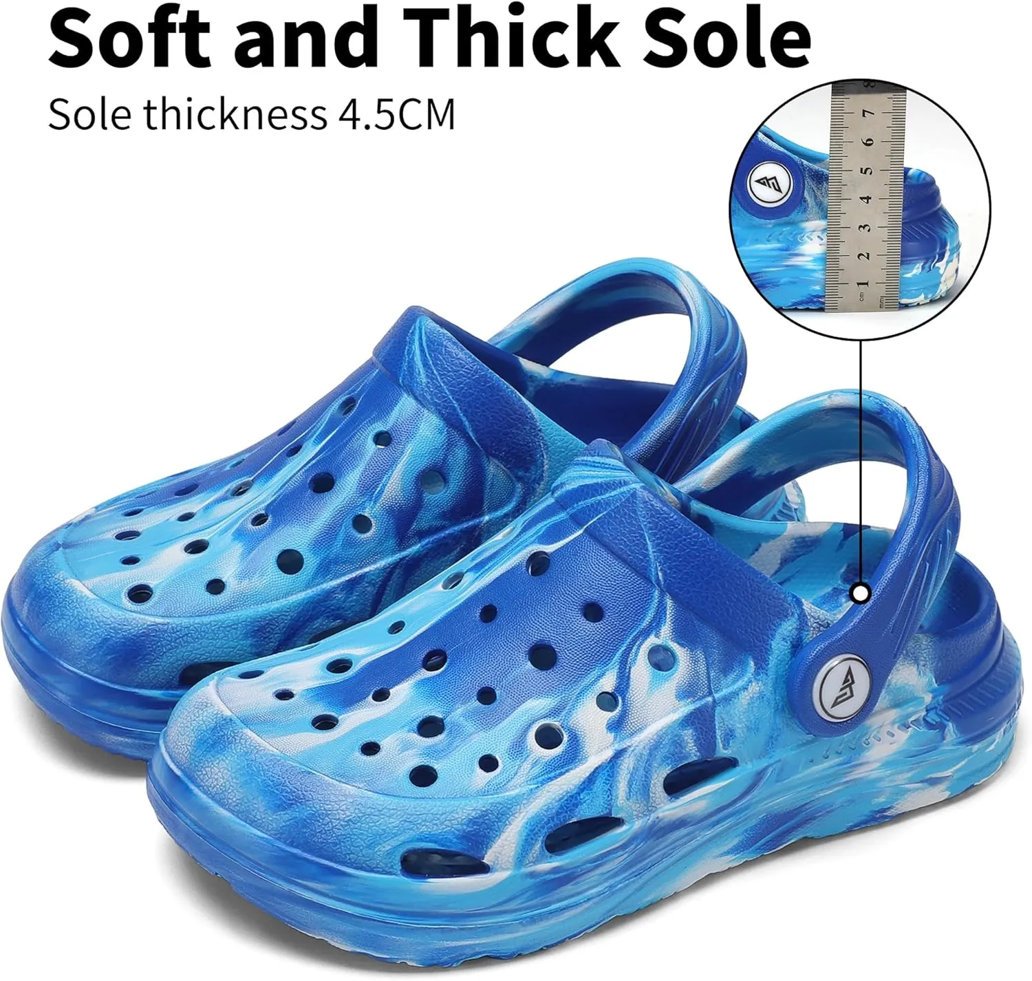 Kids Tie Dye Garden Clogs for Boys Girls | Lightweight Slip-On Water Shoes with Arch Support