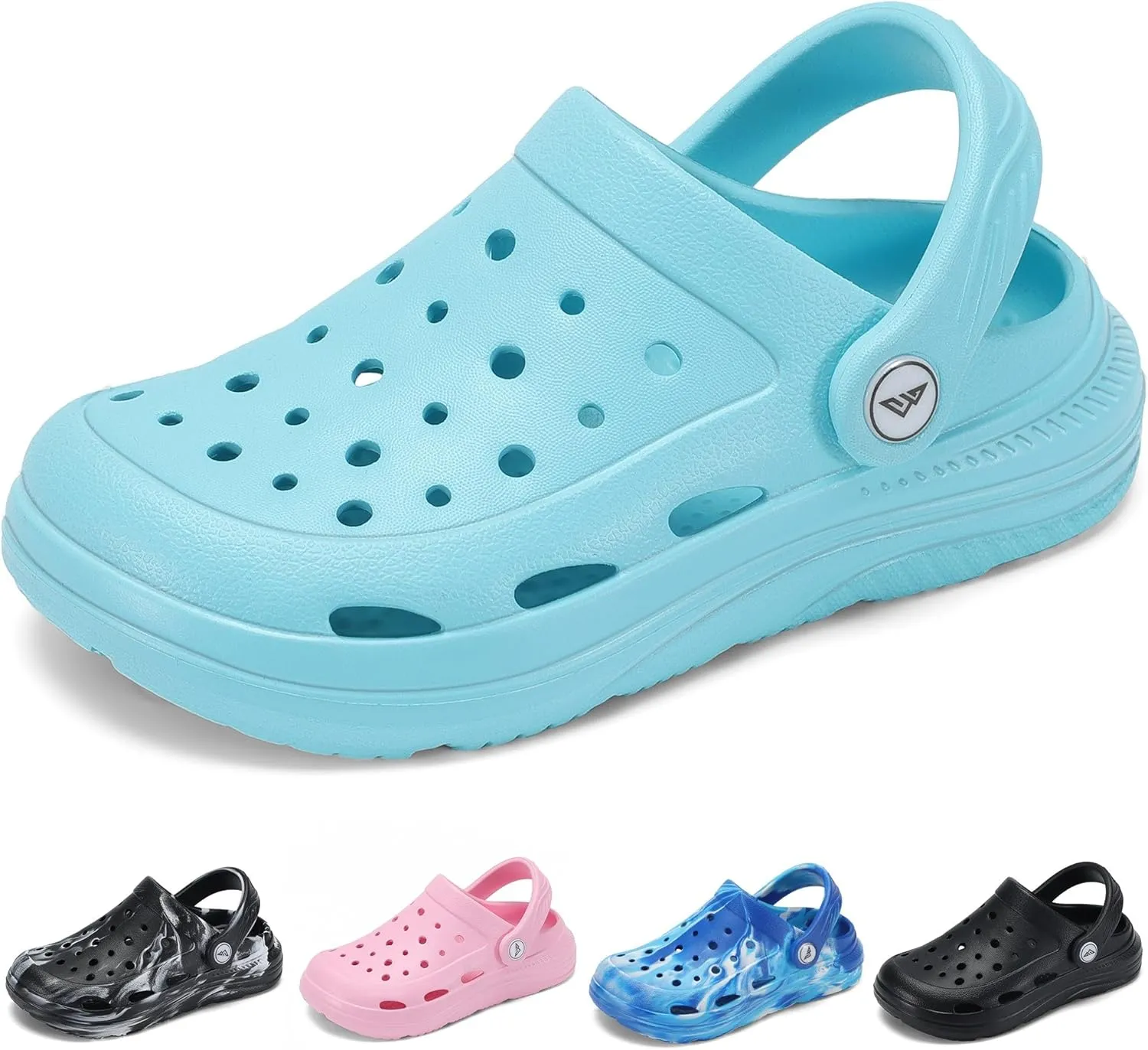 Kids Tie Dye Garden Clogs for Boys Girls | Lightweight Slip-On Water Shoes with Arch Support