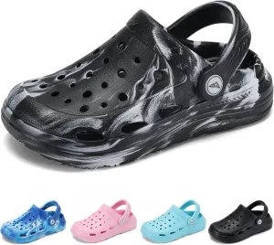 Kids Tie Dye Garden Clogs for Boys Girls | Lightweight Slip-On Water Shoes with Arch Support