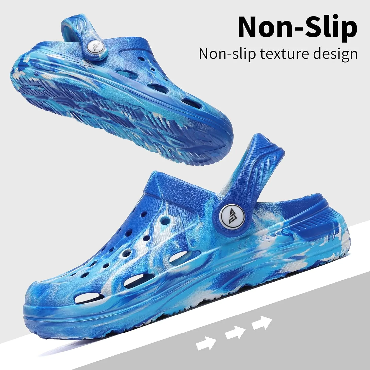 Kids Tie Dye Garden Clogs for Boys Girls | Lightweight Slip-On Water Shoes with Arch Support