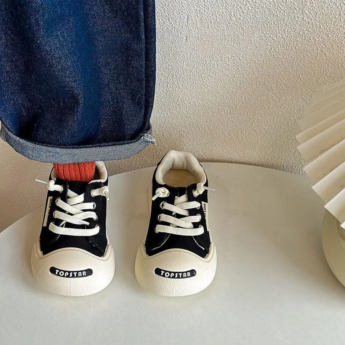 Kids Wide Toe Box Canvas Shoes Low Top Classic Canvas Sneakers Toddler Lace-up Fashion Casual Shoes for Boys and Girls