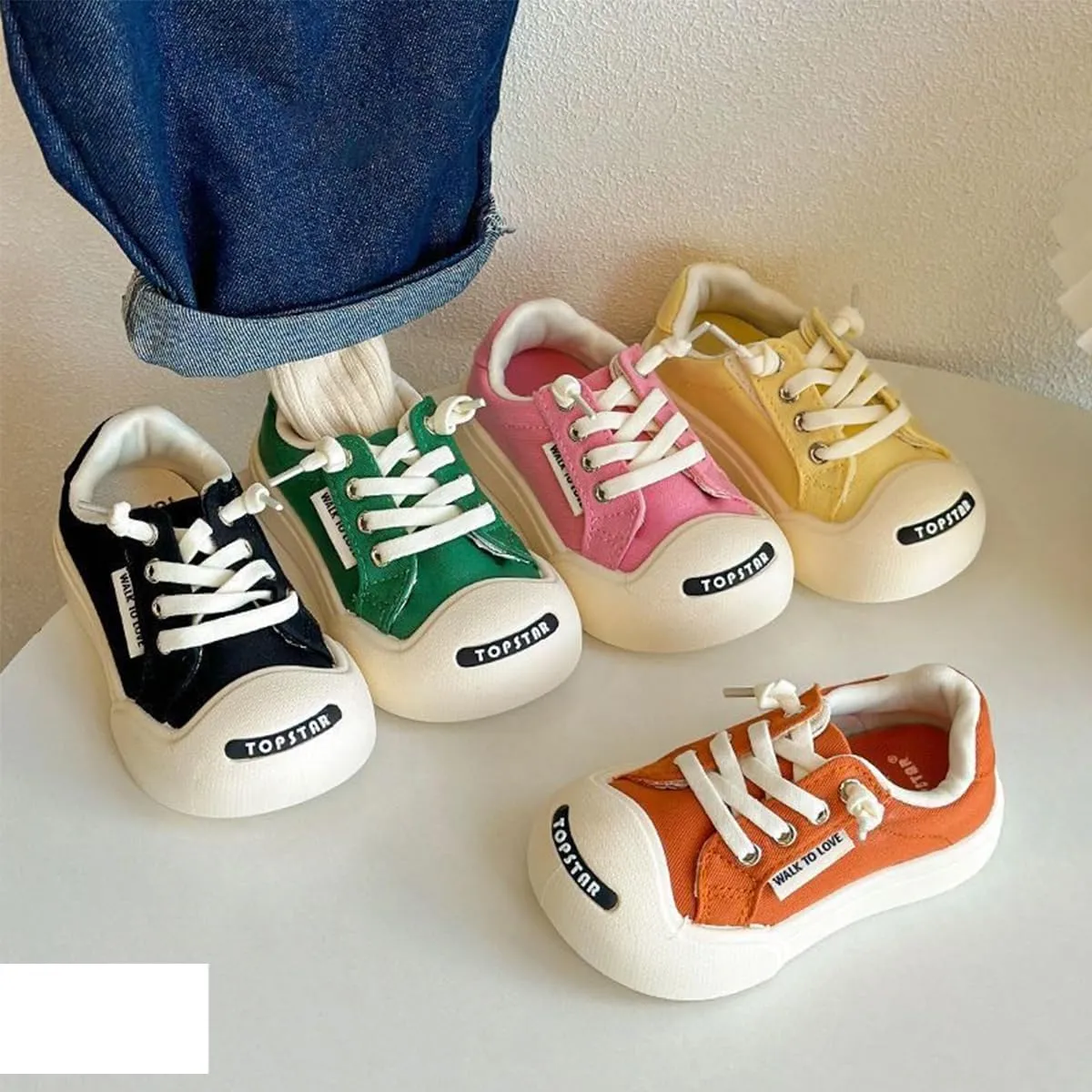 Kids Wide Toe Box Canvas Shoes Low Top Classic Canvas Sneakers Toddler Lace-up Fashion Casual Shoes for Boys and Girls