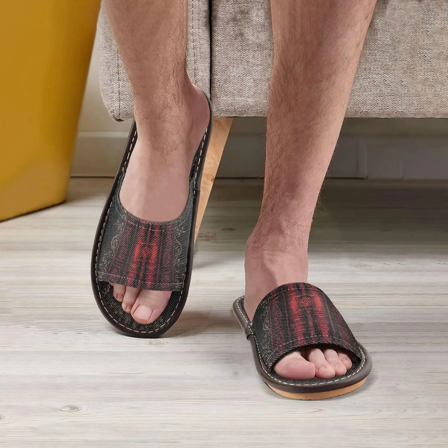 KLL Bathroom Slippers for Men Women Indoor and Outdoor Washable Lightweight Open Toe Slide Slipper for Party Travel Guests