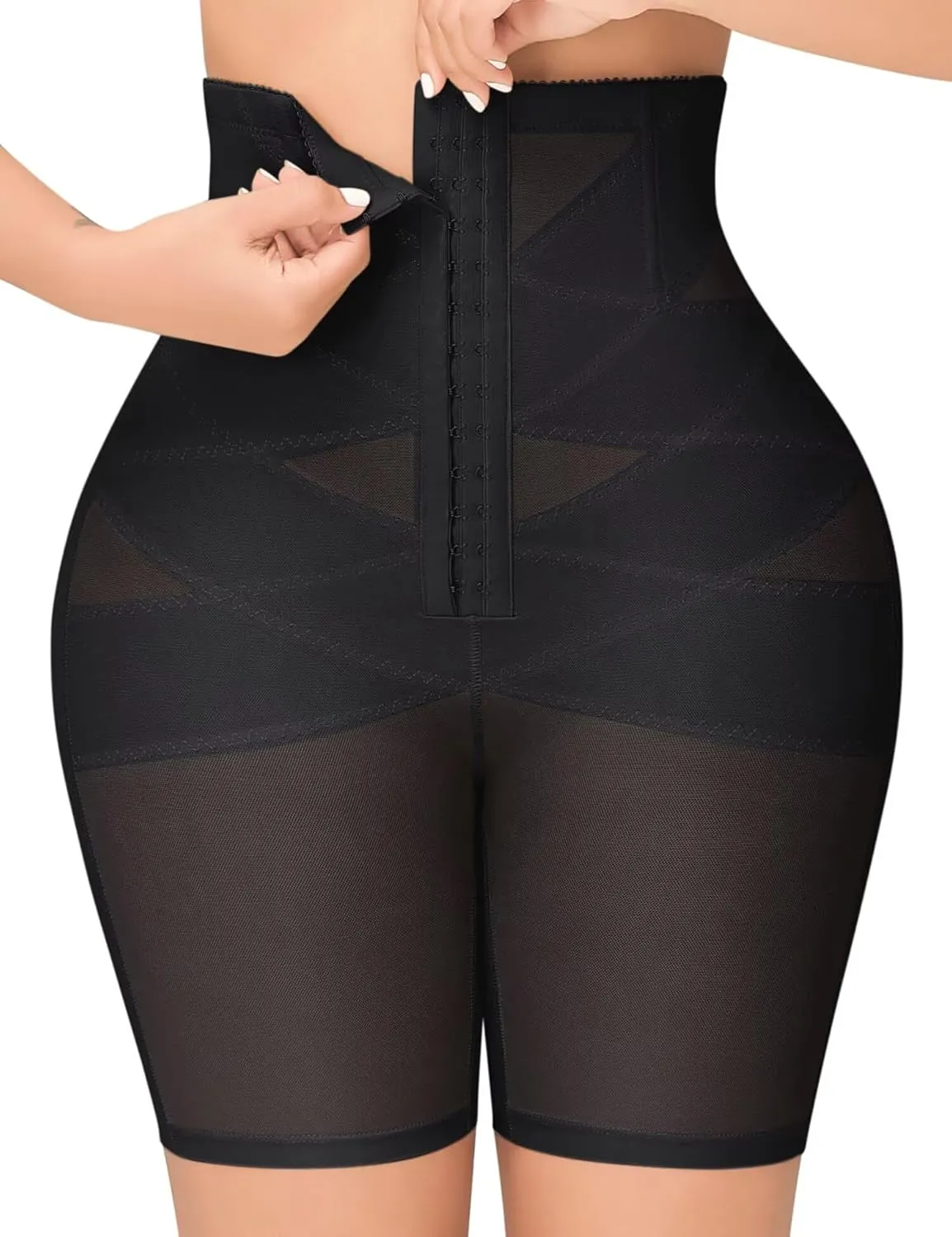 KLVEE Shapewear for Women Tummy Control Underwear High Waisted Body Shaper Shorts Waist Trainer Butt Lifting Adjustable
