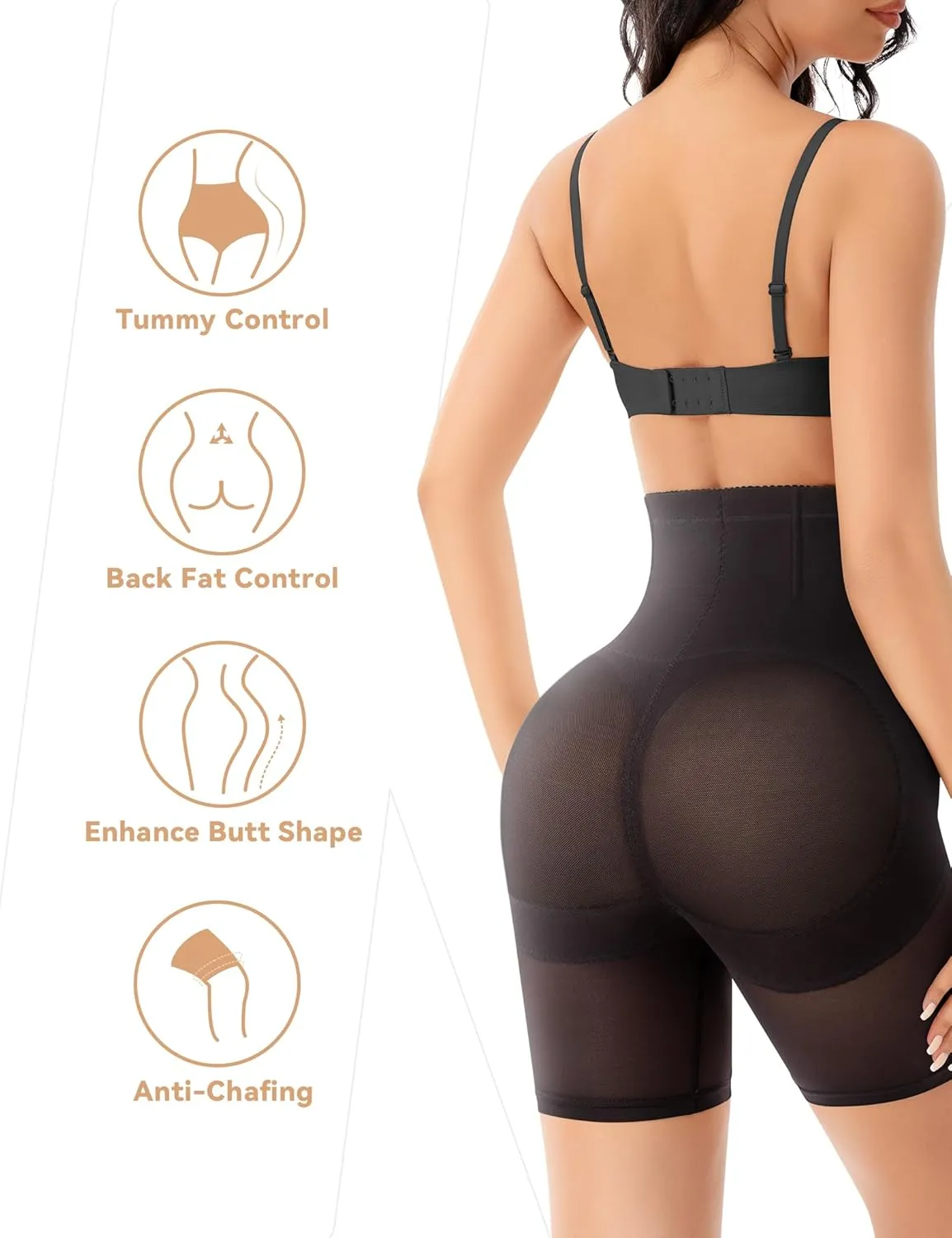 KLVEE Shapewear Tummy Control Women High Waisted Body Shaper Shorts Adjustable Waist Trainer