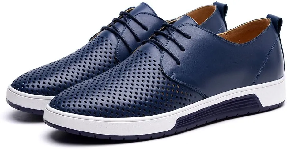konhill Men's Casual Oxford Shoes - Breathable Dress Shoes Loafers Lace-up Flat Sneakers