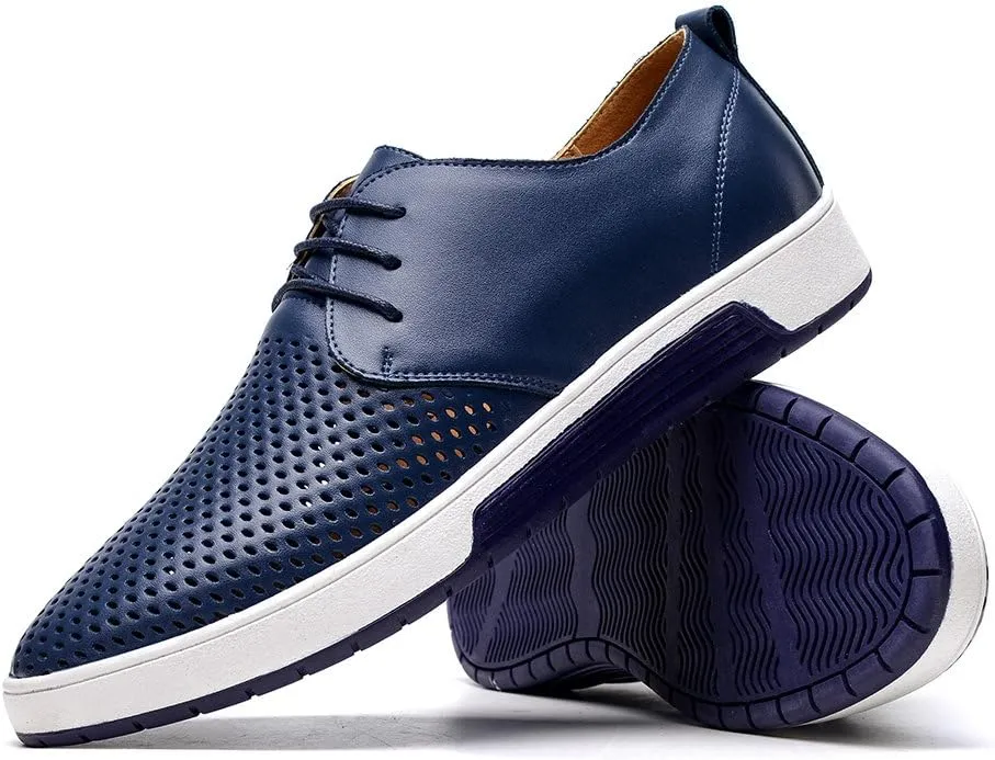 konhill Men's Casual Oxford Shoes - Breathable Dress Shoes Loafers Lace-up Flat Sneakers