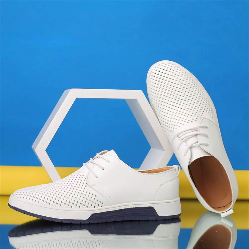 konhill Men's Casual Oxford Shoes - Breathable Dress Shoes Loafers Lace-up Flat Sneakers